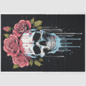 Schedel met Dripping Rozen 2 Decoupage Papier (Voorkant)