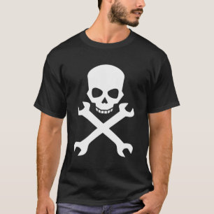 schedel met geslepen randen voor mechanische en ta t-shirt