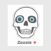 Schedel met googly ogen vinyl decal sticker (Vel)