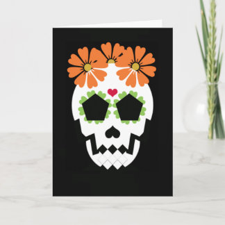 Schedel met het Oranje Wenskaart van Bloemen Kaart