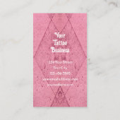 Schedel met hoge hoed Gothic Pink Girly Gothic Visitekaartje (Achterkant)