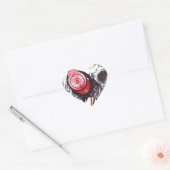 Schedel met hoofdtelefoon ontwerp hart sticker (Envelop)