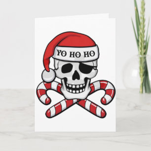 Schedel met kerst feestdagen kaart