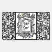 Schedel met kroon rechthoekige sticker (Voorkant)