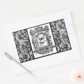 Schedel met kroon rechthoekige sticker (Envelop)