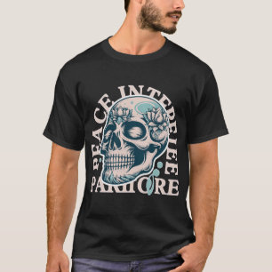Schedel met Lotusmotief en tekst T-shirt