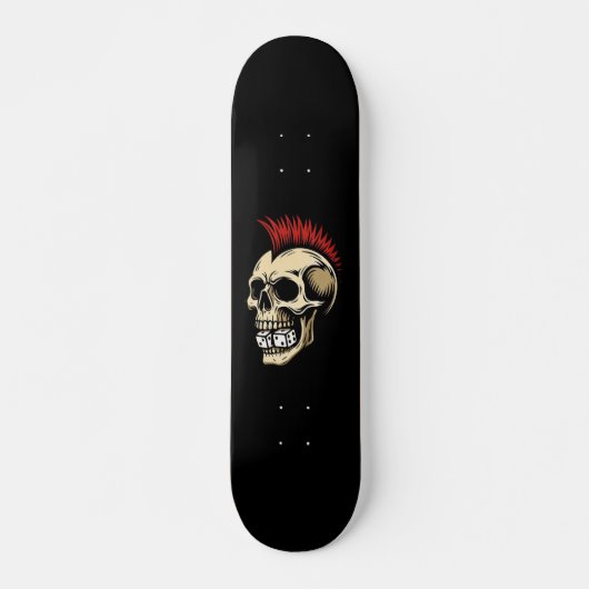 Schedel met Mohawk Punk Rock Skateboard (Voorkant)