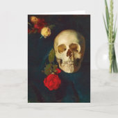 Schedel met rozen | Carl Schuch Kaart (Voorkant)