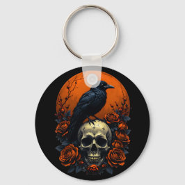 Schedel met Rozen & Crow Gothic Sweatshirt Sleutelhanger