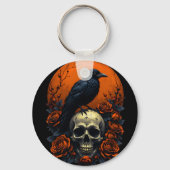 Schedel met Rozen & Crow Gothic Sweatshirt Sleutelhanger (Achterkant)