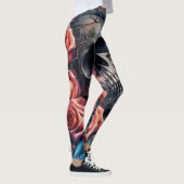 Schedel met Rozen en Bluebird Leggings (Rechts)