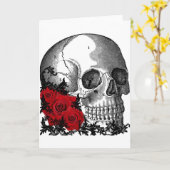 SCHEDEL MET ROZEN  PRINT KAART (Gele Bloem)