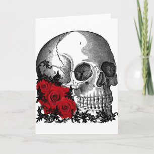 SCHEDEL MET ROZEN PRINT KAART