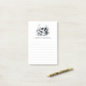 Schedel met rozen waterverf schilderij gevoerd post-it® notes (Op bureau)