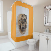 Schedel met schorpioen douchegordijn (In situ)