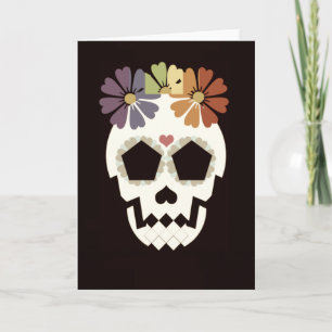 Schedel met Sepia van Bloemen Wenskaart Kaart