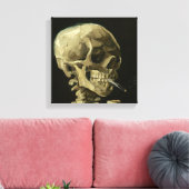 Schedel met sigaret van Van Gogh Verpakt Canvas (Insitu (Woonkamer))