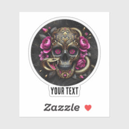 Schedel met slang aangepaste Sticker. Sticker