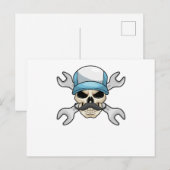 Schedel met snor & sleutel briefkaart (Voorkant / Achterkant)