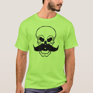 Schedel met snor t-shirt