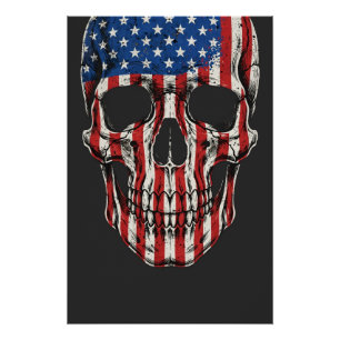 Schedel met Stars and Stripes Perfect Poster