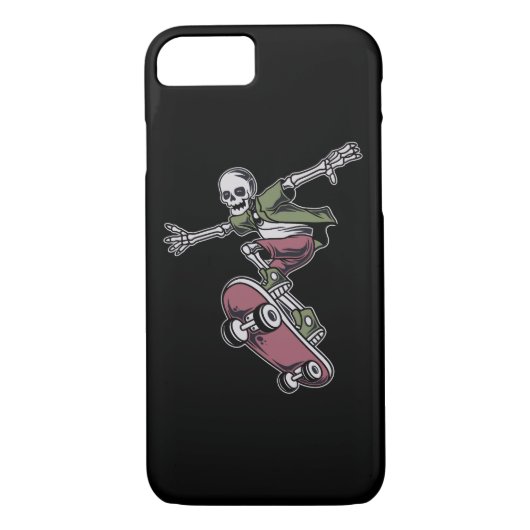 Schedel met vliegende positie skateboard illustrat Case-Mate iPhone case (Achterkant)