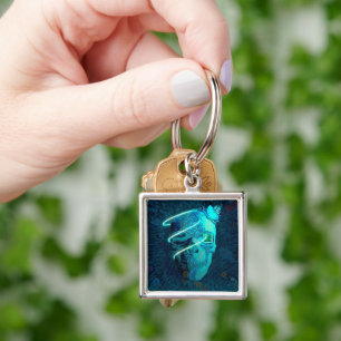 schedel met vlinderversiering sleutelhanger