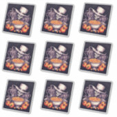 Schedel met wit pet en pompoenen grote grijns sticker (Voorkant)