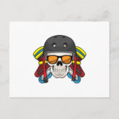 Schedel met zonnebril en inline schaatsen briefkaart (Voorkant)