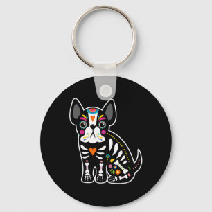 Schedel Mexicaanse Franse buldog Halloween dag van Sleutelhanger