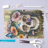 Schedel Mushroom Bloemen Waterverf Kunst Tissuepapier (Craft)