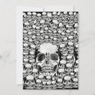 SCHEDEL MUUR DOOD DODE SKELET ZWART WIT KAART