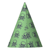 Schedel n Botten groen duidelijk partij petten Feesthoedjes (Achterkant)