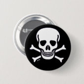 Schedel n Botten grote schedel zwarte knop Ronde Button 5,7 Cm (Voorkant /achterkant)