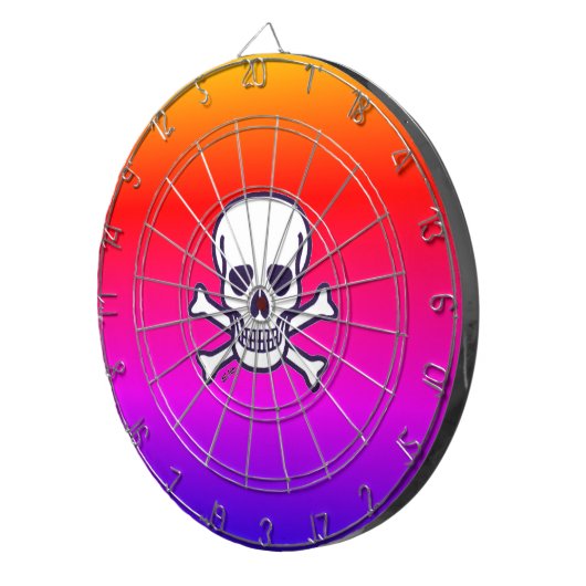 Schedel n Botten neon dartboard Dartbord (Voorkant Rechts)