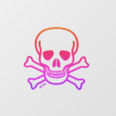 Schedel n Botten neon groot venster vastklampen ac Raamsticker (Vel)