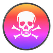 Schedel n Botten neon hockey puck (Voorkant)