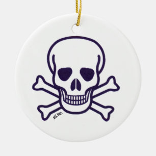 Schedel n Botten rond keramisch ornament