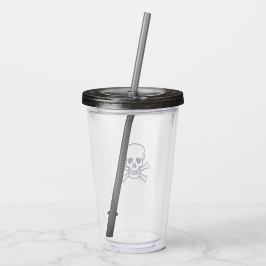 Schedel n Botten rook acryl tumbler Acryl Drinkbeker (Achterkant)