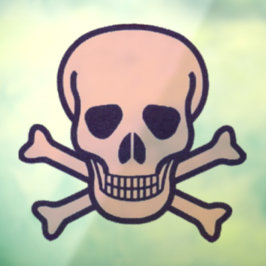 Schedel n Botten roze rond venster cling back stic Raamsticker