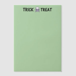 Schedel n Botten Trick or treat groen vellum papie Uitnodigingen