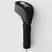 Schedel n Botten zwart golfclub driver cover (Schuin)
