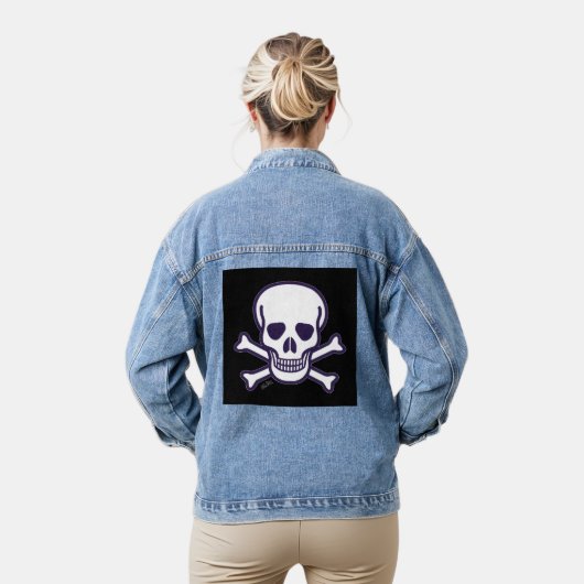 Schedel n Botten zwart vrouwen denim jas Denim Jacket (Model)