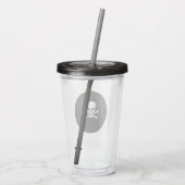 Schedel n Botten zwarte rook acryl tuimelaar Acryl Drinkbeker (Achterkant)