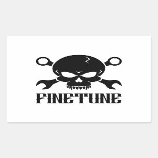 Schedel 'n' Gereedschap 2 - Finetune (zwart) Rechthoekige Sticker