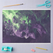 Schedel Nebulaire echo's Paarse groene decoupage Tissuepapier (Craft)