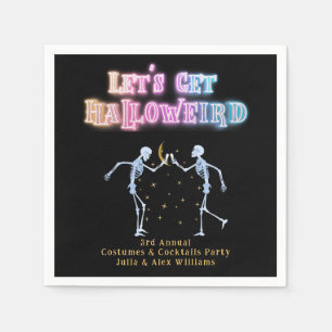 Schedel Neon Halloween Halloween Dansende Skelette Servet