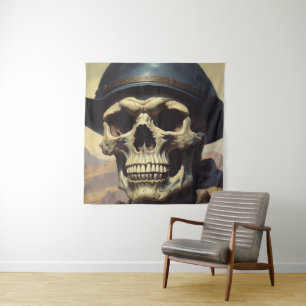 Schedel Olie Schilderij Stijl Schilderij Illustrat Wandkleed