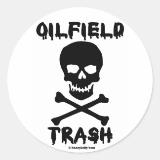 Schedel, olieveldafval, Sticker, olie Ronde Sticker