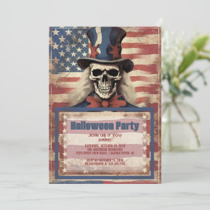 Schedel Oom Sam Halloween Kaart